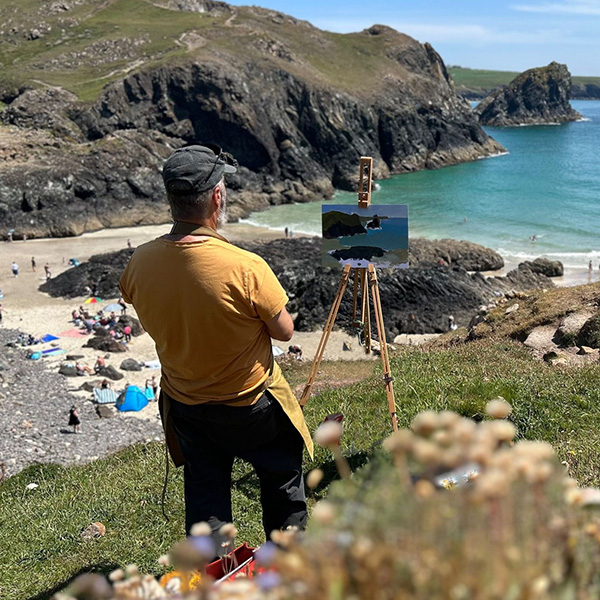 Mike painting at Kynance Cove