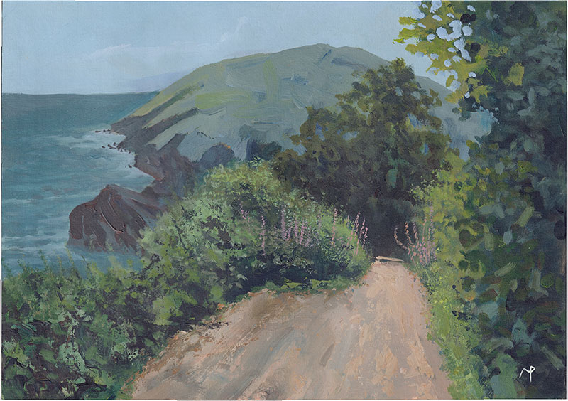 A Walk From Talland to Polperro - Cornish Coastpath, Acrylic Painting